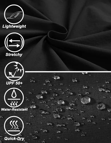 Miniatura 5 de WENRONSTA Pantalones cargo de senderismo para hombre, secado rápido, ligeros, impermeables, 6 bolsillos, para exteriores, pesca, montaña