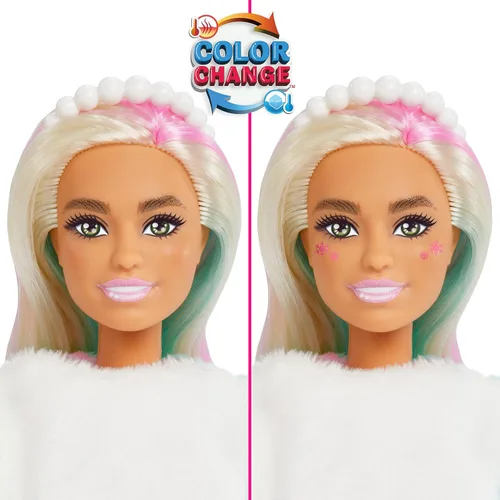 Miniatura 5 de Barbie Cutie Reveal - Calendario de Adviento y muñeca, cabello azul y rosa, 25 sorpresas incluyen ropa, accesorios y mascotas que cambian