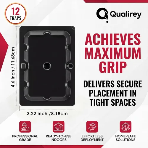Miniatura 7 de Qualirey Paquete de 12 trampas de pegamento para ratones de 4.6 x 3.2 pulgadas, trampas adhesivas precebadas para ratones, ratas, cucarachas, Negro