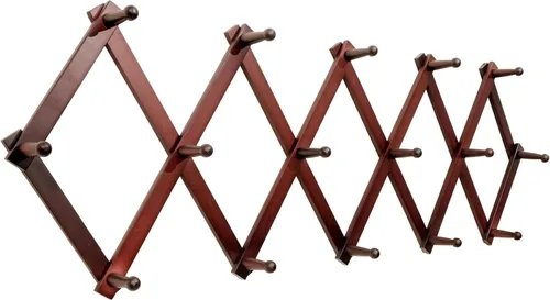 Miniatura 37 de SKOLOO Perchero para sombreros de pared con 17 ganchos, madera maciza, moderno, ampliable, perchero de pared para abrigos, sombreros, bolsos, gorras