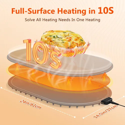 Miniatura 2 de Manta de calentamiento seenlast para alimentos con temporizador de temperatura ajustable, Manta de calentamiento de alimentos eléctrica de Gris