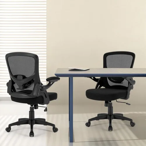 Miniatura 8 de Silla de oficina, silla de escritorio ergonómica con soporte lumbar ajustable, silla de computadora de malla transpirable con reposabrazos