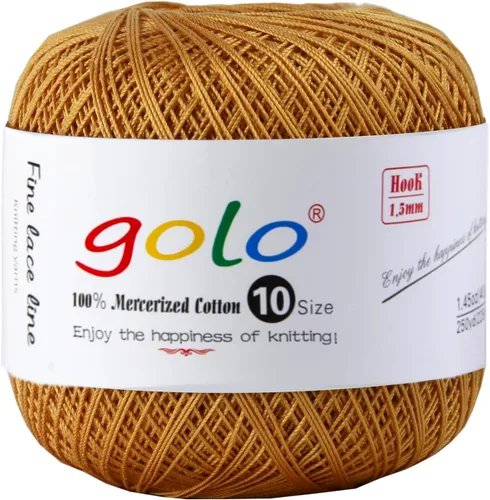 Miniatura 80 de Golo - Bolas de hilo para crochet de algodón tamaño 10, color algodón para crochet D-Fresa D078-fresa