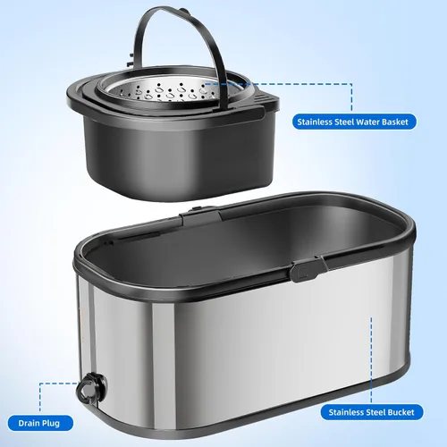 Miniatura 3 de Trapeador giratorio y cubo con escurridor para el hogar, trapeador de 360° y cubo con agua limpia y sucia separada, mopa de polvo húmedo para Plata