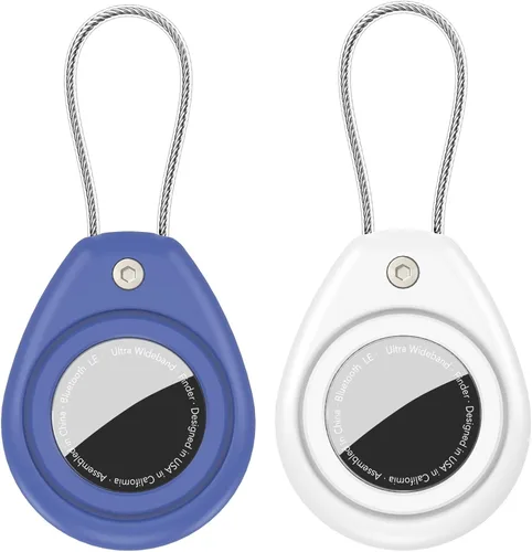 Miniatura 11 de HATALKIN Soporte para AirTag para Apple AirTag (1ª y 2ª generación), paquete de 2 llaveros AirTag impermeables a prueba de golpes con llavero seguro