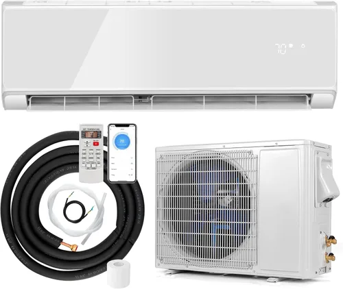 Miniatura 13 de ARLIME Mini sistema de aire acondicionado dividido/calefacción, 18000 BTU 19 SEER2 de ahorro de energía con bomba de calor de 1.5 toneladas y kit