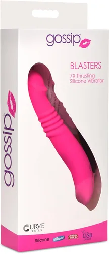 Miniatura 9 de Gossip Blasters - Vibrador de silicona de empuje 10X para mujeres, hombres y parejas. Vibrador de punto G para punto P, consolador curvo.
