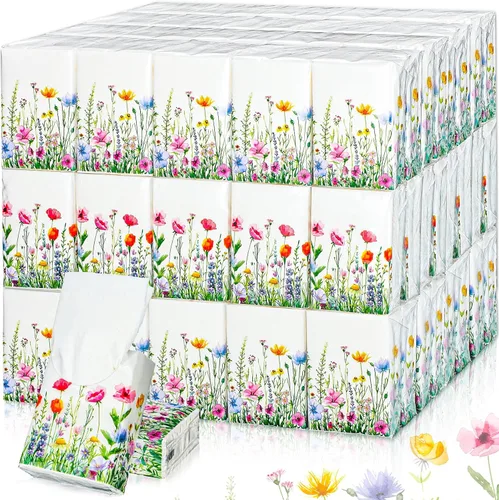 Miniatura 13 de Therwen Paquete de 100 pañuelos de bolsillo a granel, 1000 hojas, mini pañuelos a granel, 3 capas, tamaño de viaje pequeño, tamaño de bolsillo