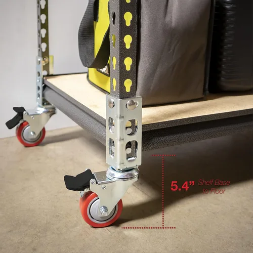 Miniatura 4 de 4 ruedas giratorias para almacenamiento (se adaptan a estantes autobloqueantes sin tornillos) (3 pulgadas (capacidad total máxima de 500 libras))