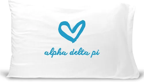 Miniatura 13 de sockprints Funda de almohada Alpha Chi Omega - Nombre de la hermandad con diseño de corazón. Funda de almohada 100% algodón tamaño estándar 20 x 30