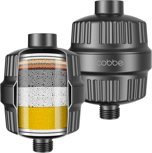 Miniatura 13 de Cobbe Filtro de cabezal de ducha de 20 etapas con KDF-55 para agua dura, filtro de agua de alto rendimiento con 2 cartuchos reemplazables, elimina