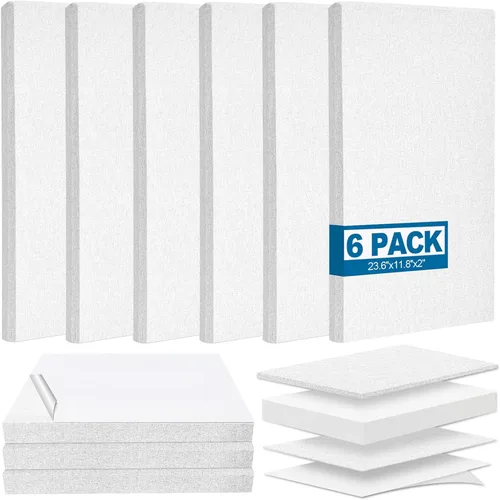6 paneles acústicos, grandes paneles de pared insonorizados, paneles profesionales de fibra de vidrio que absorben el sonido, paneles de espuma a