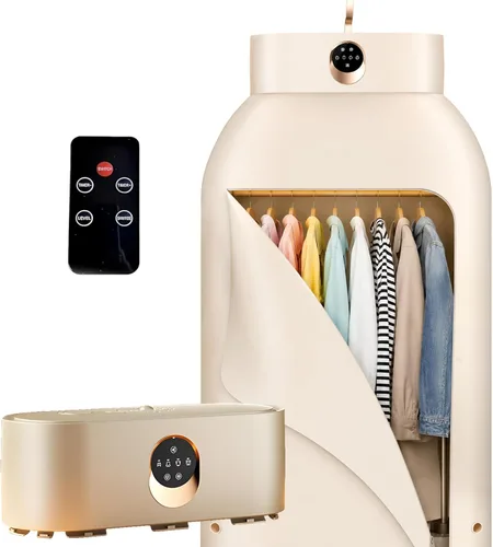 Secadora de ropa portátil, secadora de viaje plegable para hasta 12 prendas | Includes Portable dryer for clothes, remote control, compact foldable