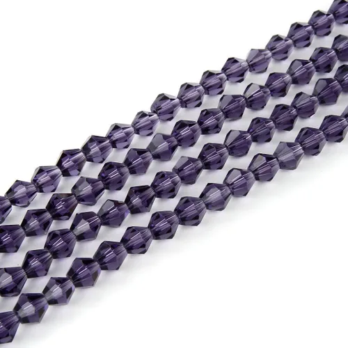 500 cuentas de cristal de bicono facetadas checas sueltas espaciador a granel de 0.157 in (0.16 pulgadas) pequeño amatista púrpura para bricolaje