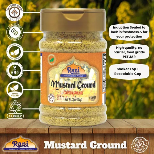 Miniatura 4 de Rani - Semillas de mostaza molida, especias en polvo (Rai Sarson) 3 onzas (3.00 oz) tarro de PET ~ Todo natural Apto para gluten Sin OMG