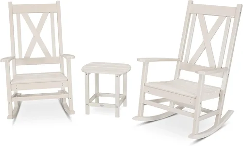 Miniatura 7 de POLYWOOD® Braxton - Juego de mecedoras, color blanco