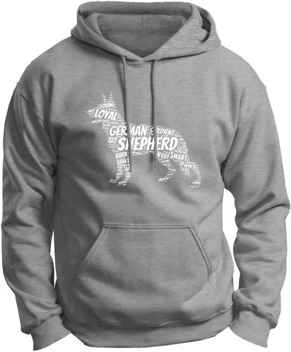 Miniatura 7 de ThisWear Sudadera con capucha prémium de pastor alemán con texto en inglés "Word Art" Negro