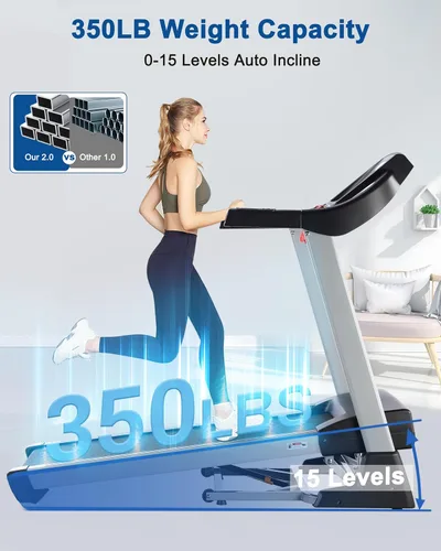 Miniatura 2 de Auto Incline BORGUSI Treadmill, Heavy Duty Treadmill for Home, Wide Belt