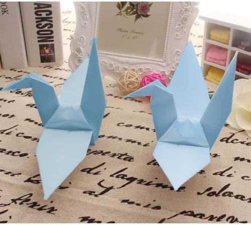 Miniatura 3 de Guirnalda colgante de grúa de papel (3 cuerdas x 5.2 pies), serpentinas de pájaros de origami para despedida de soltera, baby shower, suministros