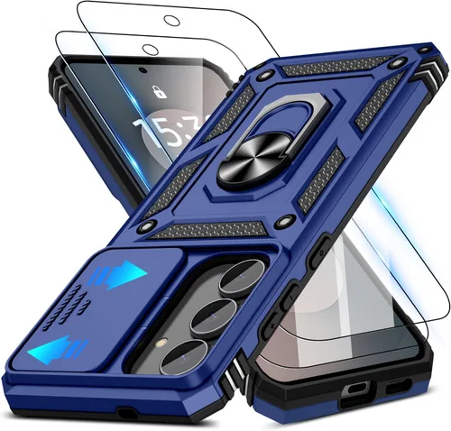 Miniatura 107 de ATUMP Funda para OnePlus Nord N200 5G con protector de pantalla HD con cubierta para cámara deslizante, soporte de anillo de rotación de 360°