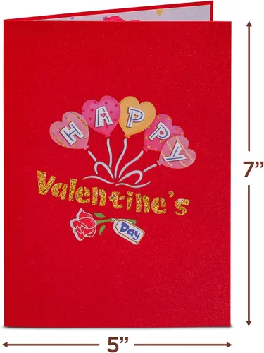 Miniatura 4 de Paper Love Tarjeta de feliz día de San Valentín, tarjetas de San Valentín 3D Pop Up Dog – Funda de 5 x 7 pulgadas – Incluye sobre y tarjeta de notas