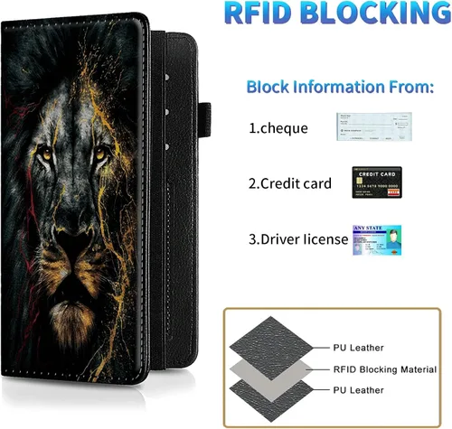 Miniatura 94 de Funda para chequera para hombres y mujeres, cartera de cuero RFID con ranuras para tarjetas de crédito, soporte de cheques duplicados personales