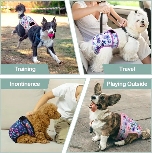 Miniatura 89 de Pañales lavables para perros, para hembras caninas, reutilizables, para periodo de celo, altamente absorbentes, para incontinencia, con broches