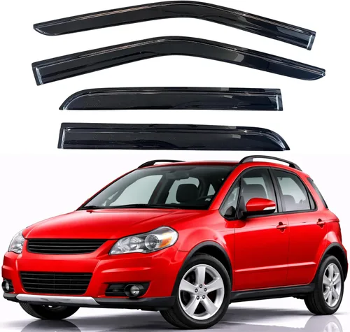 Miniatura 211 de KPY Visor de ventana compatible con Hyundai Tucson 2021-2025, 4 piezas de deflector de ventilación para ventana lateral, estilo Mugen, protector