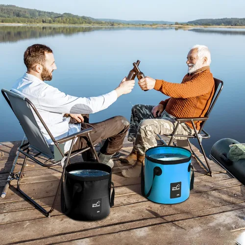 Miniatura 5 de Tessco for you Cubo plegable de 8 piezas con asa, cubo plegable de 5 galones, lavabo portátil de 20 L, contenedor de agua de campamento