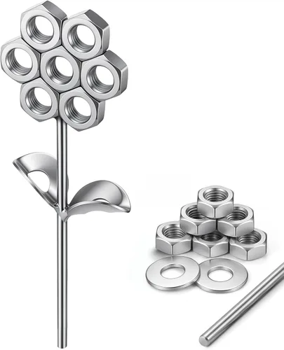 Miniatura 15 de Zonon Kit de práctica de soldadura de flores 3D para principiantes, proyecto de soldadura de acero inoxidable 201, cupones de cosas de arte de metal