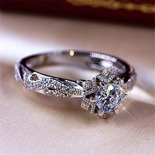 Miniatura 5 de Anillos de acero inoxidable para mujer, anillo de circón, elegante anillo de diamantes de imitación, joyería de moda para mujer, anillos de circón