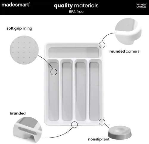 Miniatura 5 de Bandeja para cubiertos Madesmart Classic grande Blanco