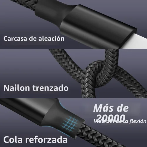 Miniatura 5 de Cable de carga múltiple 4 en 2 puertos tipo C, cables de carga USBA/C esenciales de viaje para múltiples dispositivos, cable de carga de teléfono