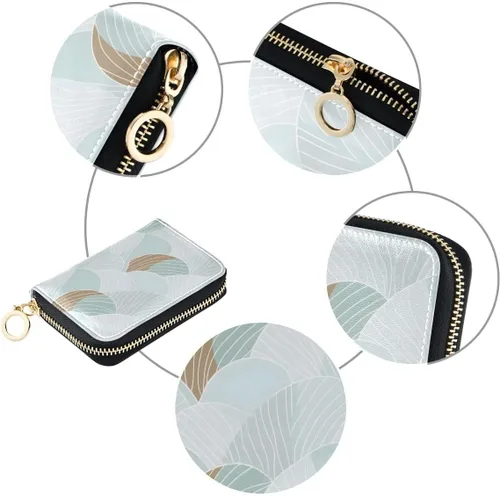 Miniatura 3 de Bolaz Light Green Credit Card Holder Wallet RFID Blocking Zipper Card Cases Leather Slim Small for Women
