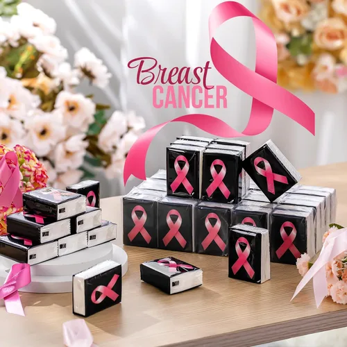 Miniatura 7 de Ireer Pañuelos faciales de viaje con cinta rosa para concientización sobre el cáncer de mama, 50 unidades, Hope Care, regalo para sobrevivientes
