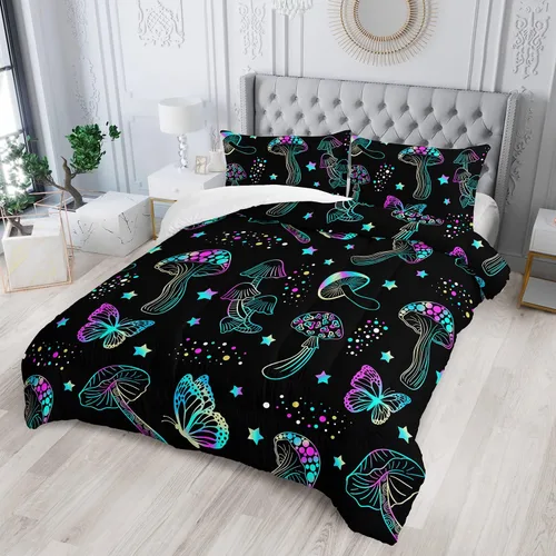 Miniatura 10 de Juego de edredón de tortuga con aguada oceánica, juego de ropa de cama de tortuga para cama individual, juego de cama con peces tropicales y vida