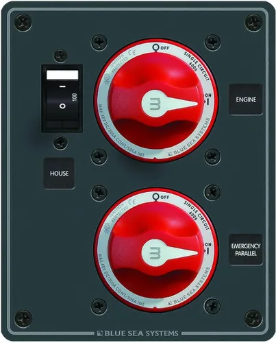 Blue Sea Systems Panel de administración de banco de baterías dual 8080