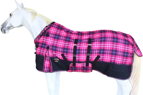Miniatura 9 de CHALLENGER Manta de invierno impermeable de 76 pulgadas 1200D para caballo de lluvia, manta de invierno 394B Turquesa/Morado/Ombre