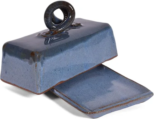 Miniatura 3 de Mantequillera con tapa de MudWorks Pottery, azul barrington, hecho a mano en los Estados Unidos