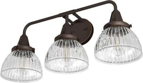 Miniatura 7 de Hunter - Cypress Grove 3 luces Onyx Bengal, luz de tocador de tamaño mediano, regulable, estilo de transición, para dormitorios, cocinas