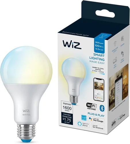 Miniatura 10 de WiZ Connected Bombillas inteligentes LED A19 de 100 W, sintonizables, color blanco, se conecta a tu Wi-Fi, bombilla inteligente E26, controla