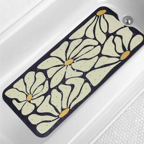 Miniatura 8 de Tapete de baño turquesa antideslizante de 40 x 16 pulgadas, extra largo, antideslizante, para bañera, tapete moderno de arte abstracto, tapete