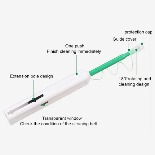 Miniatura 7 de 2 unids limpiador de fibra óptica conectores de fibra óptica, pluma limpiador de fibra óptica de más de 800 limpia para L C 0.049 in 0.098 in SC/ST