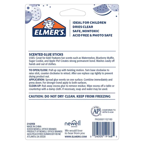 Miniatura 6 de Elmer's Barras de pegamento perfumadas, lavables, transparentes, variados, 0.21 oz, 6 paquetes de 4 (24 unidades en total)