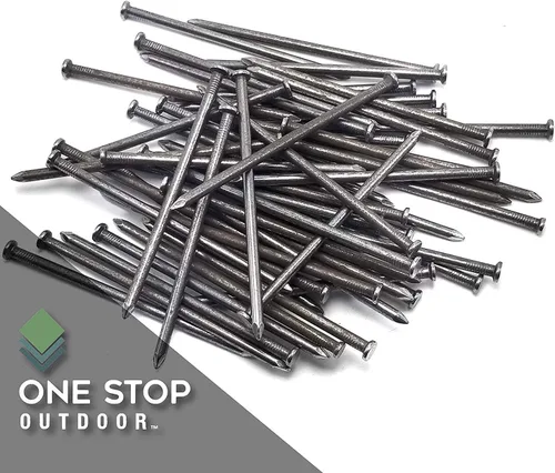 Miniatura 3 de Paquete de 500 clavos de césped sintético grandes fabricados en Estados Unidos, estacas de 6 pulgadas (50 libras), no galvanizadas, gruesas, calibre