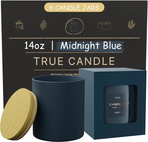 Miniatura 9 de Frascos 14 oz - Frascos de vela vacíos para hacer velas - Envase de vela a granel - Frascos de vela de vidrio con tapas - Recipientes de vela