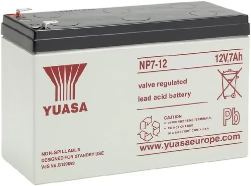 Yuasa - NP7-12 AGM S65-12V 7.0Ah - Batería recargable de plomo ácido sellada