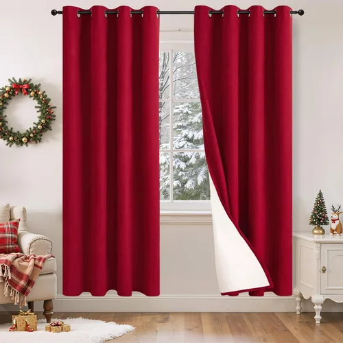Miniatura 23 de Cortinas Opacas de Lino Azul Bebé para Guardería de 40 Pulgadas de Largo, 2 Paneles, Cortinas Cortas con Aislamiento Térmico Boho de Bloqueo Total