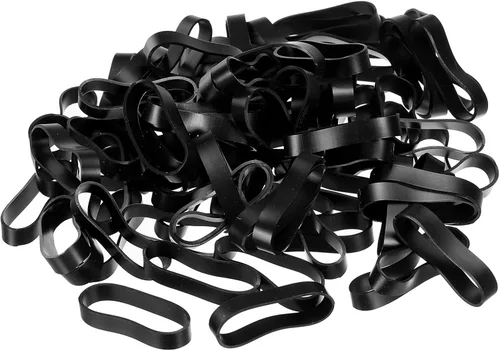 PATIKIL Bandas de goma de silicona, 50 bridas antideslizantes de 1 1/4 pulgadas planas de 5/16 pulgadas de ancho, color negro para envolver cables,