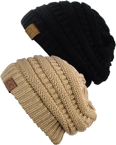 Miniatura 24 de Gorro a la moda de tejido suave abultado, cálido y elástico de C.C